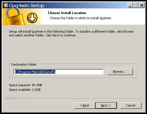 GPG4Win install path