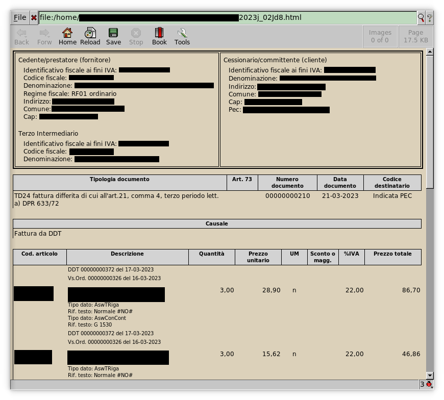 Fig. 1: Transformed Invoice